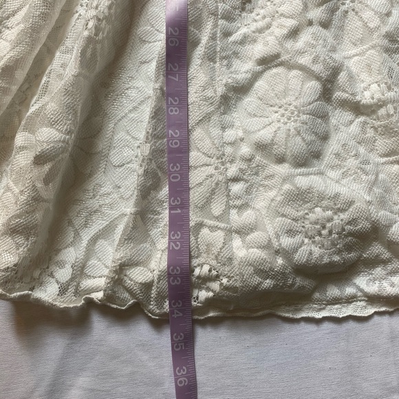 Ivory 70's Inspired Floral Lace V Neck Dress S - Picture 4 of 9